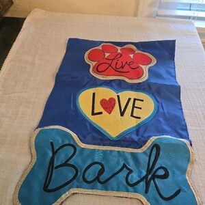 Colorful Dog Flag with Love and Bark Design